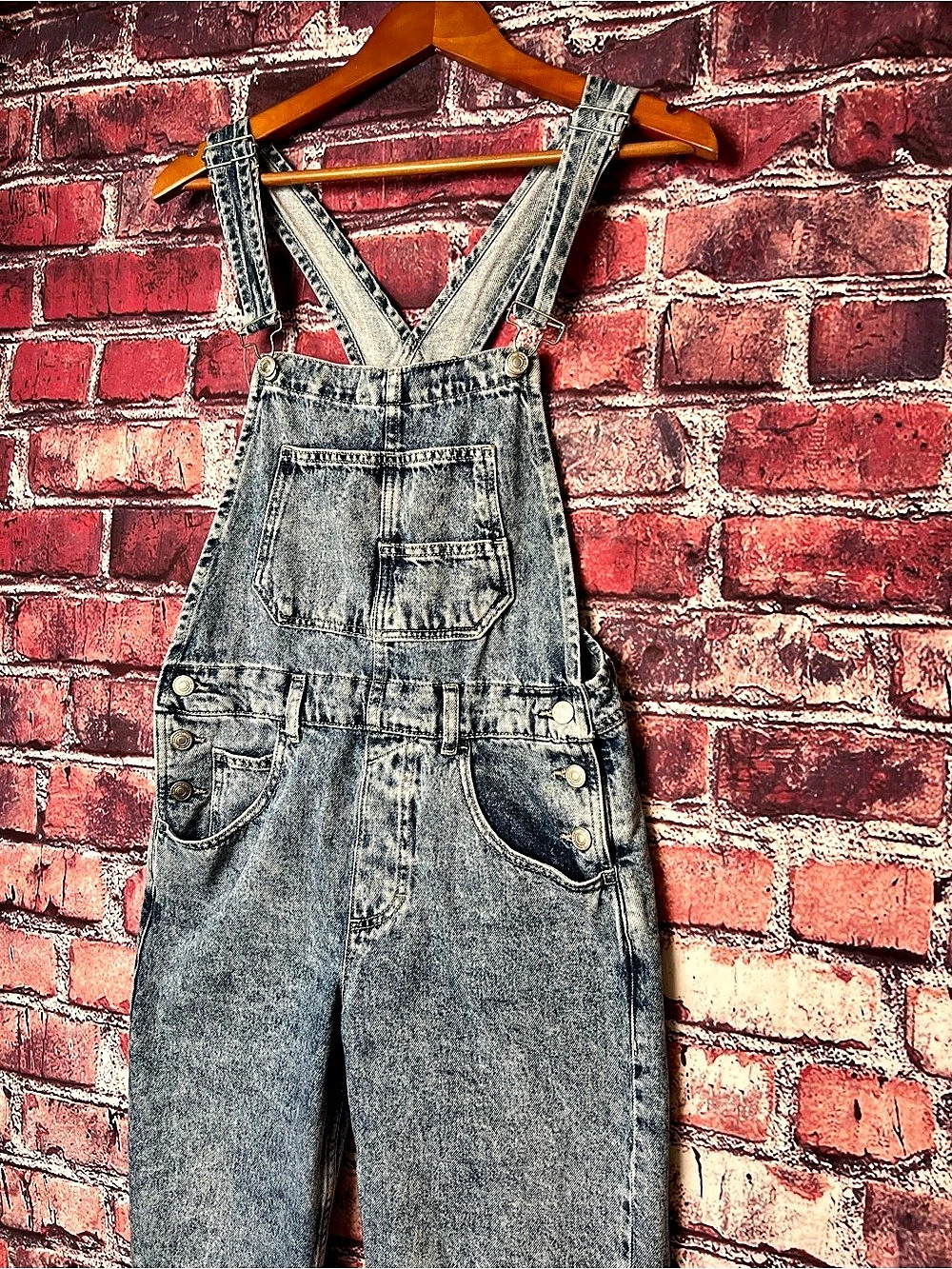 Free People We The Free Ziggy Slouchy Denim Overalls XS Acid Wash